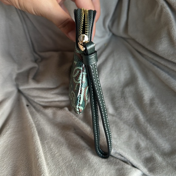 Coach Black and Green Monogram Clutch - Picture 6 of 7